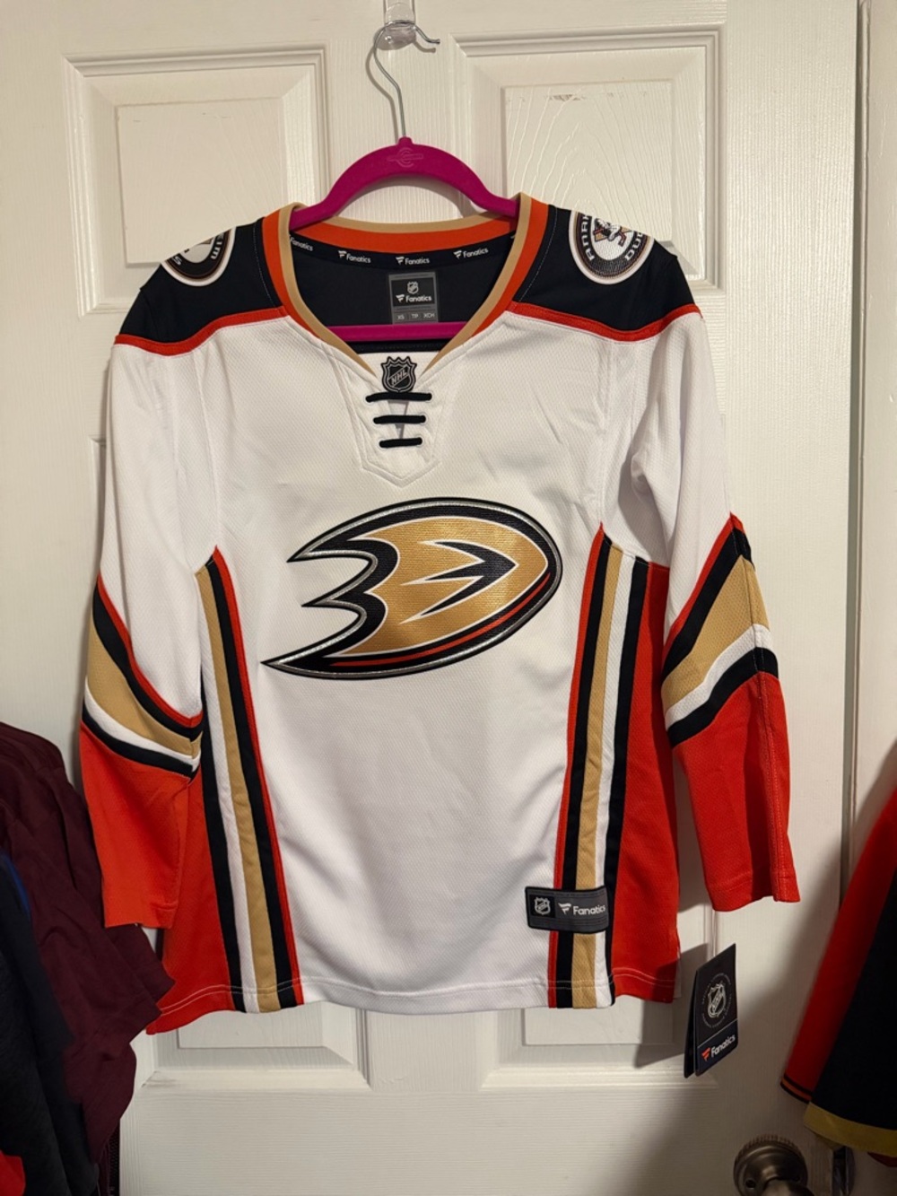 Authentic fanatics  Anaheim Ducks Hockey Jersey with Gold and Black Accents